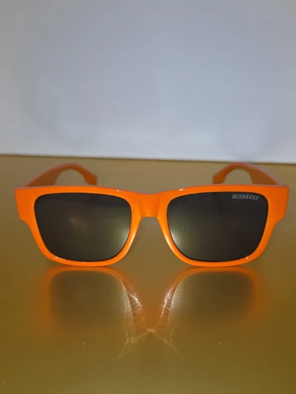 Burberry Orange Frame Sunglasses with Black Lenses